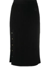 BALLY RIBBED KNIT MIDI SKIRT