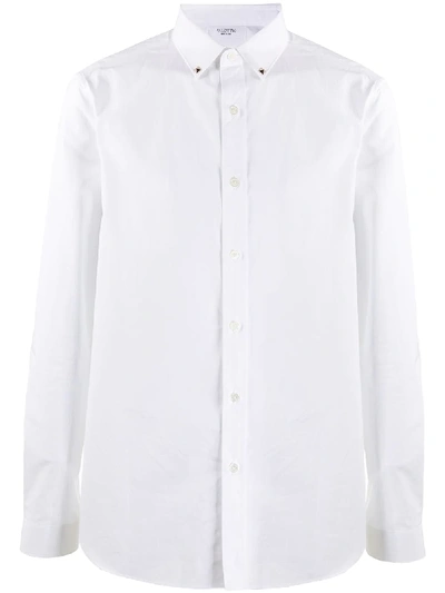 Valentino Rockstud Untitled Long-sleeve Shirt In White