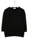 MONCLER EMBROIDERED LOGO SWEATER DRESS