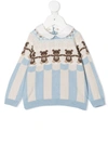 FENDI TEDDY BEAR INTARSIA JUMPER