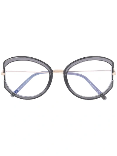 Tom Ford Round-frame Glasses In Grey