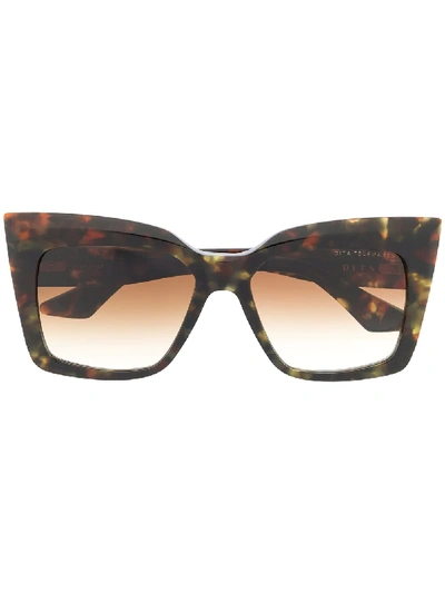 Dita Eyewear Oversized Square Frame Sunglasses In Brown