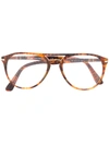 Persol Double Bridge Tortoiseshell Glasses In Brown