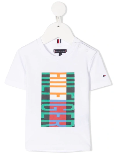 Tommy Hilfiger Junior Babies' Logo Print T-shirt In White