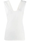 Helmut Lang Twist Strap Tank Top In White