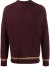 ROBERTO COLLINA LONG SLEEVE CONTRAST CUFF JUMPER