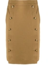 GIVENCHY BUTTON-EMBELLISHED PENCIL SKIRT