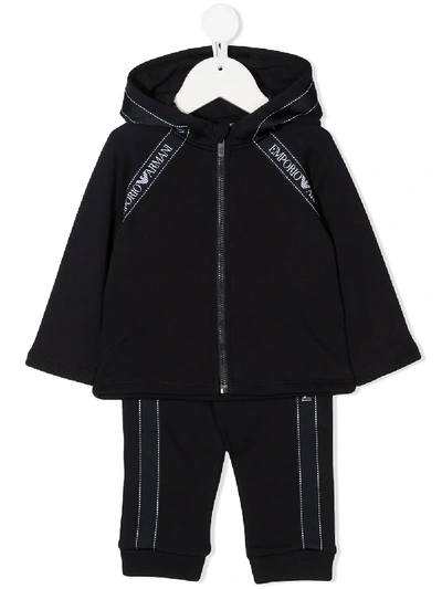 Emporio Armani Babies' Logo-tape Tracksuit Set In Blue