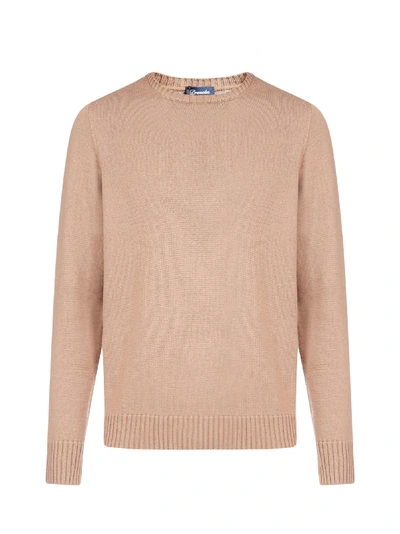 Drumohr Fine Knit Crew Neck Sweater In Neutrals