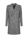 BALMAIN CHEVRON WOOL-BLEND DOUBLE BREASTED COAT,11448646