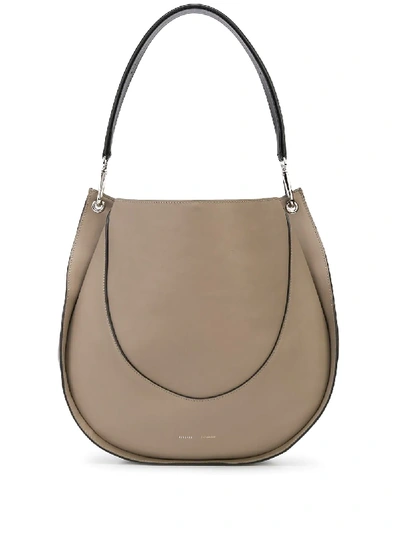 Proenza Schouler Arch Large Two-tone Leather Shoulder Bag In Beige