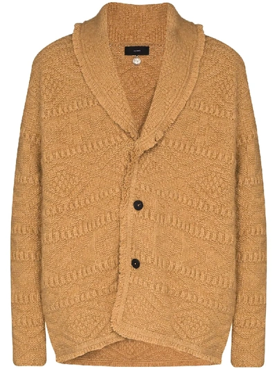 Alanui Fisherman Textured-knit Cardigan In Beige,brown