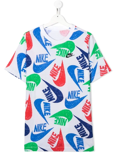 Nike Teen Sportswear Swoosh Big Kids' T-shirt In White