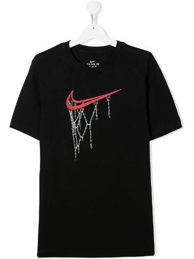 Nike Kids' Sportswear Logo Print T-shirt In Black