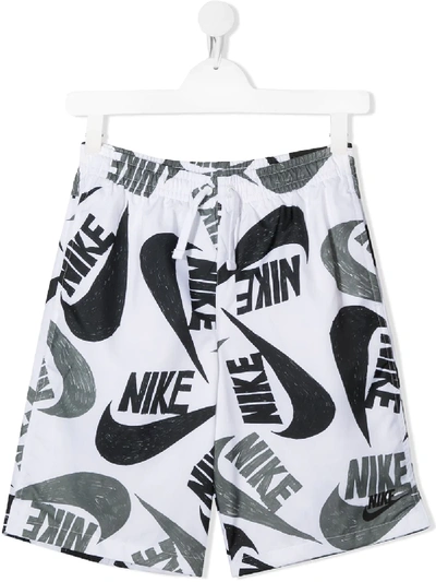 Nike Teen Drawstring Shorts In White