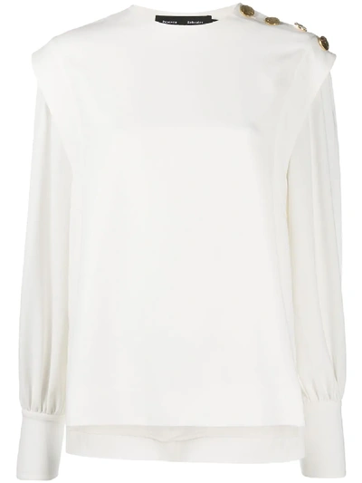 Proenza Schouler Faux-button Detail Blouse In White