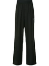 We11 Done Elasticated Wide Leg Trousers In Black