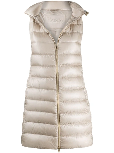 Herno Goose-down Padded Gilet In Neutrals