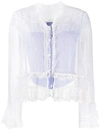 ERMANNO SCERVINO LACE-EMBELLISHED RUFFLED BLOUSE