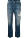 DONDUP KOONS CROPPED RIPPED JEANS