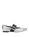 Ottod'ame Ballet Flats In Silver