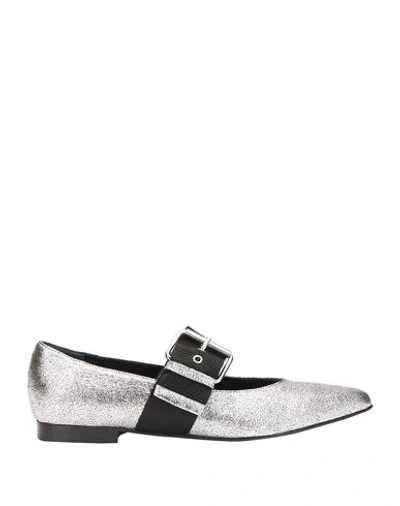 Ottod'ame Ballet Flats In Silver