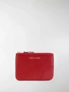 Comme Des Garçons Logo-print Zip-up Wallet In Red