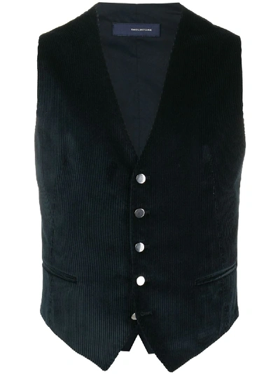 Tagliatore Single-breasted Fitted Waistcoat In Blue