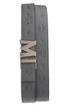 Mcm Claus Reversible Belt In Navy Blue