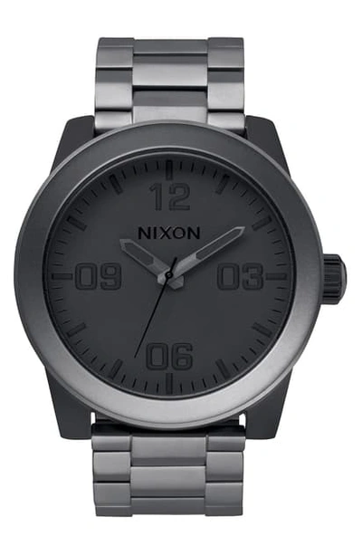 Nixon The Corporal Bracelet Watch, 48mm In Gunmetal