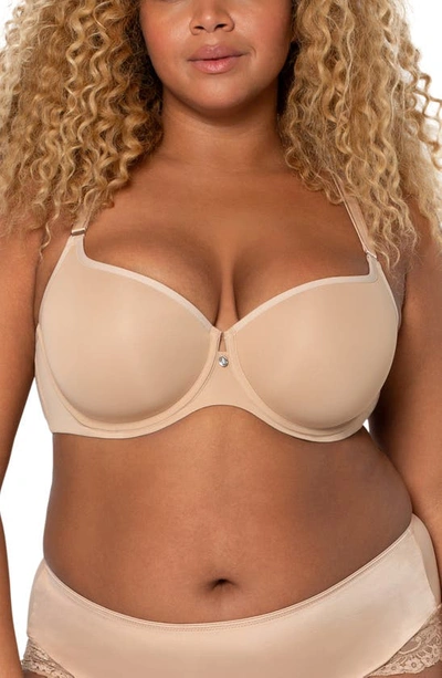 Curvy Couture Tulip Smooth Convertible Underwire Push-up Bra In Bombshell Nude