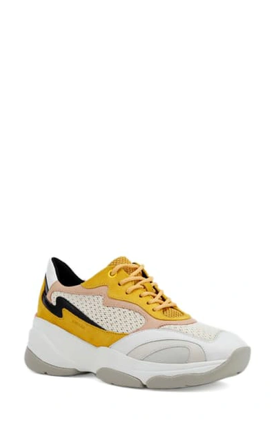 Geox Kirya Sneaker In Light Yellow/ Off White