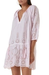 MELISSA ODABASH ASHLEY EYELET DETAIL COTTON COVER-UP TUNIC,ASHLEY