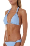 Melissa Odabash Grenada Embellished Triangle Bikini Top In Cornflower