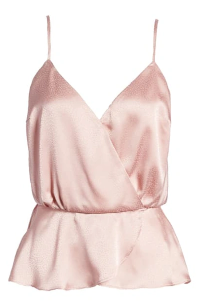 All In Favor Jacquard Surplice Cami In Rose