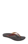 OLUKAI 'HO OPIO' LEATHER FLIP FLOP,20290