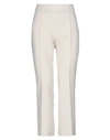 Myths Woman Pants Ivory Size 6 Polyester, Viscose, Elastane In White