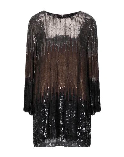 Clips Short Sequined Dress In Brown