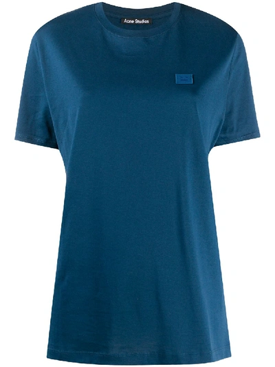 Acne Studios Logo Cotton T-shirt In Blue