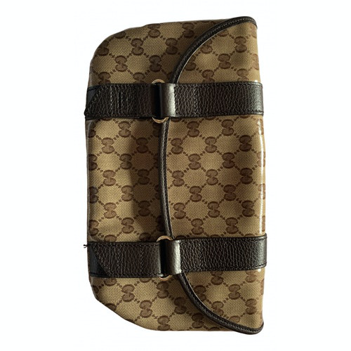 Pre-Owned Gucci Brown Leather Clutch Bag | ModeSens