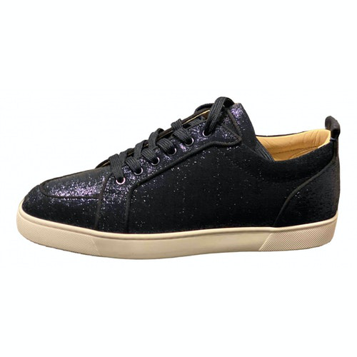 navy louboutin trainers