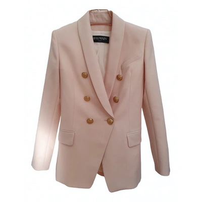 Pre-owned Balmain Pink Wool Jacket