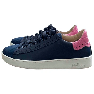 Pre-owned Mulberry Navy Suede Trainers