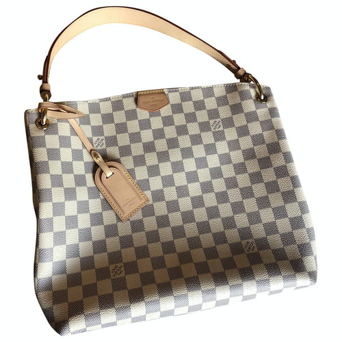 Pre-Owned Louis Vuitton Graceful Ecru Cloth Handbag | ModeSens