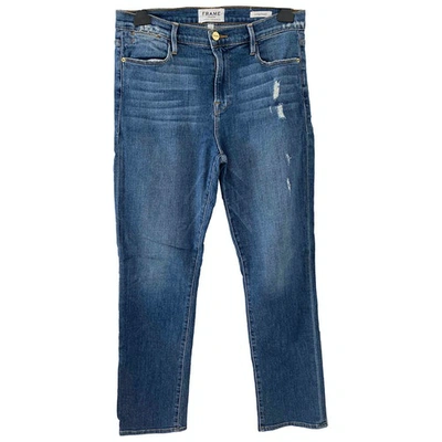 Pre-owned Frame Blue Cotton - Elasthane Jeans
