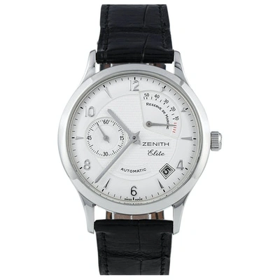 Pre-owned Zenith Elite  White Steel Watch
