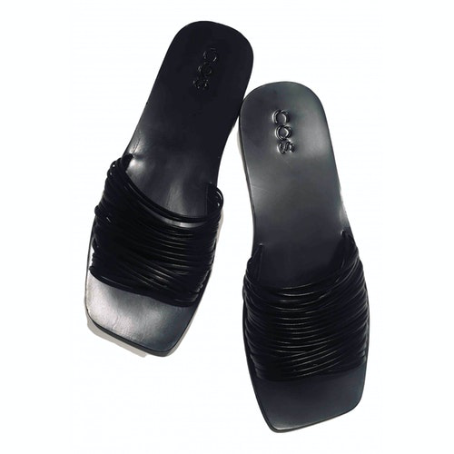 cos black leather sandals