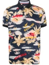 TOMMY HILFIGER LOGO PALM PRINT POLO SHIRT