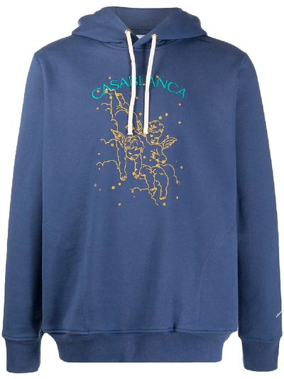 Casablanca Cherubs Constellation Hoodie In Blue