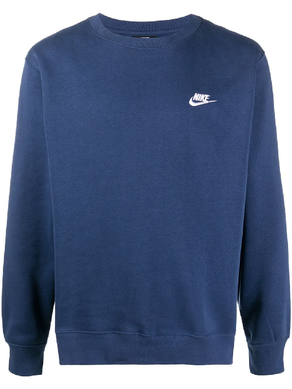 Nike Embroidered Logo Jumper In Blue | ModeSens